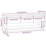 vidaXL Meuble TV Gris 110 5x34x40 cm Bois de pin massif