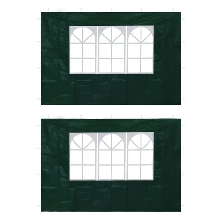 vidaXL Parois latérales de tente de réception 2 Pièces avec fenêtre Vert
