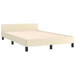 vidaXL Cadre de lit avec tête de lit Crème 120x200 cm Similicuir