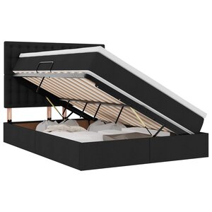 vidaXL Lit avec rangement et LED avec LED Noir 140 x 190 cm Polyester