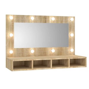 vidaXL Armoire à miroir avec LED Chêne sonoma 90x31 5x62 cm