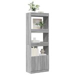 vidaXL Buffet haut 63x33x180 cm sonoma gris bois d'ingénierie