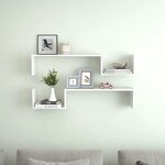 vidaXL Étagères murales 2 Pièces blanc brillant bois d'ingénierie