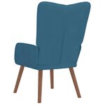 vidaXL Chaise de relaxation Bleu Velours