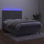 vidaXL Sommier à lattes de lit matelas et LED Gris clair 140x190 cm