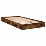vidaXL Cadre de lit au sol Chêne fumé 80 x 200 cm Bois d'ingénierie