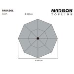 Madison Parasol de jardin Elba 300 cm taupe