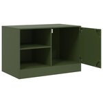 vidaXL Meuble TV vert olive 67x39x44 cm acier