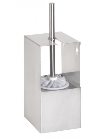 Goupillon de toilettes NIVA en acier inoxydable avec adhésive 37 x11,5 x 11 cm