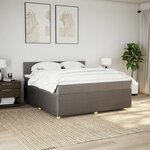 vidaXL Sommier à lattes de lit avec matelas Taupe 180x200 cm Tissu