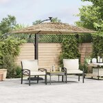vidaXL Parasol de jardin avec mât en acier marron 290x290x238 cm
