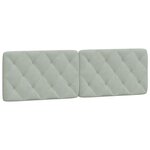 vidaXL Coussin de tête de lit gris clair 160 cm velours