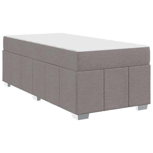 vidaXL Cadre de lit avec matelas Taupe 120 x 190 cm tissu