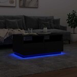 vidaXL Table basse avec lumières LED noir 90x49x40 cm