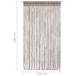 vidaXL Rideau en macramé Taupe 140x240 cm Coton
