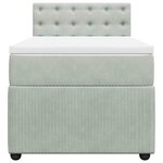 vidaXL Sommier à lattes de lit et matelas Gris clair 100x200cm Velours