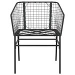 vidaXL Ensemble à manger de jardin 5 Pièces noir résine tressée verre