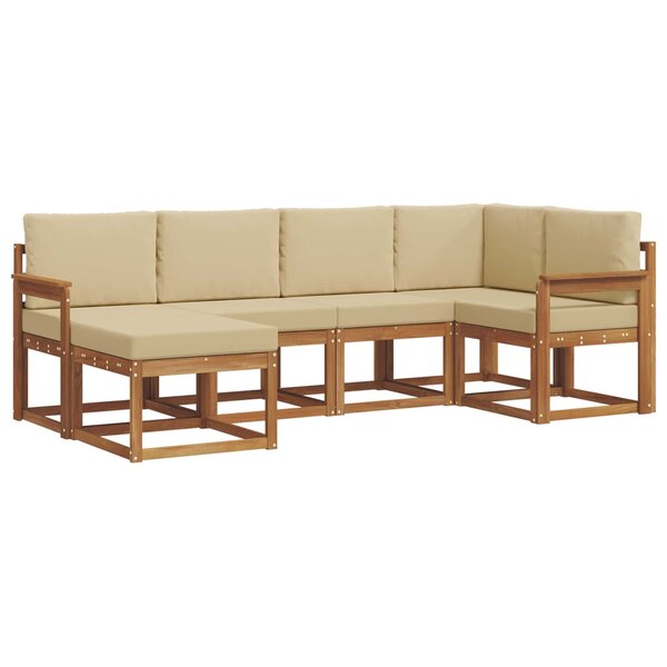 vidaXL Ensemble de canapés d'extérieur 6 pc Naturel et Beige