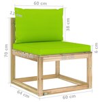 Vidaxl salon de jardin 7 pièces avec coussins bois de pin imprégné