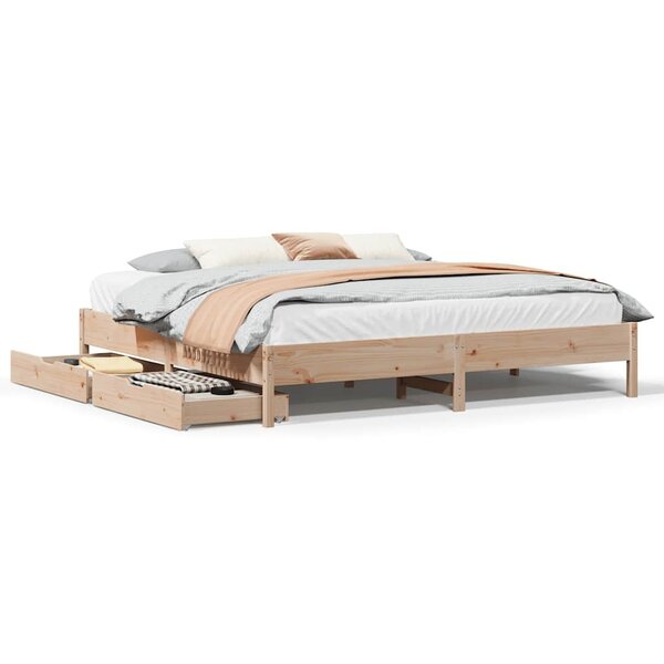 vidaXL Cadre de lit sans matelas 200x200 cm bois massif de pin