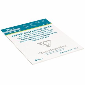 Papier calque velouté A3 pour traceur - 90g - Pochette de 50 feuilles