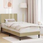 vidaXL Cadre de lit avec tête de lit Gris Vert Clair 90 x 190 cm