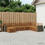 vidaXL Ensemble de canapés d'extérieur 8 Pièces Naturel