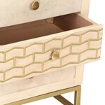 vidaXL Table de chevet doré 40 x 30 x 50 cm bois de manguier massif