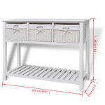 vidaXL Buffet de rangement Blanc