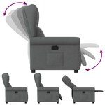 vidaXL Fauteuil inclinable Gris foncé Tissu