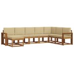 vidaXL Ensemble de canapés d'extérieur 8 pc Naturel et Beige