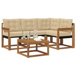 vidaXL Ensemble de canapés d'extérieur 5 pc Naturel et Beige