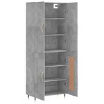 vidaXL Buffet haut Gris béton 69 5x34x180 cm Bois d'ingénierie