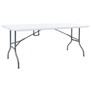 vidaXL Table pliable de jardin Blanc 180x72x72 cm PEHD