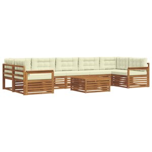 vidaXL Ensemble de canapés d'extérieur 8 pc Naturel et Crème