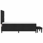 vidaXL Lit à ressorts avec tête de lit Noir 90 x 200 cm tissu
