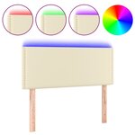 vidaXL Tête de lit à LED Crème 100x5x78/88 cm Similicuir