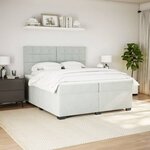 vidaXL Sommier à lattes de lit et matelas Gris clair 200x200cm Velours