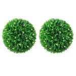 vidaXL Boules de buis artificielles avec lumières LED 2 Pièces vert 47 cm