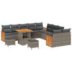 vidaXL Ensemble de canapé de jardin 13 Pièces Gris 80 x 80 x 71 cm