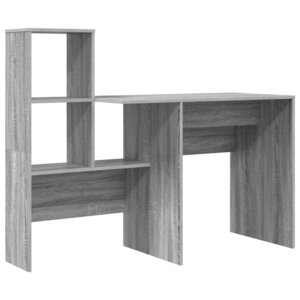 vidaXL Bureau Gris Sonoma 131 5 x 50 x 106 5 cm Bois d'ingénierie