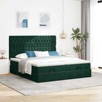 vidaXL Cadre de lit ottoman avec matelas vert foncé 200x200 cm velours