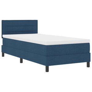 vidaXL Lit à ressorts avec matelas avec LED Bleu 100 x 200 cm tissu