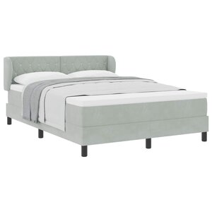 vidaXL Lit à ressorts avec tête de lit Gris clair 140 x 190 cm Velours