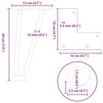 vidaXL Pieds en épingle à cheveux pour table basse 4 pièces Blanc 20 cm Acier massif