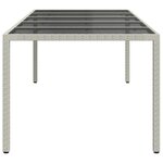 vidaXL Table de jardin blanc 250x100x75 cm résine tressée verre trempé
