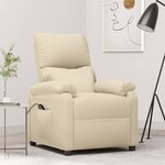 vidaXL Fauteuil inclinable électrique Crème Tissu