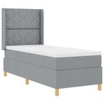 vidaXL Lit à ressorts avec matelas Gris clair 80 x 200 cm tissu