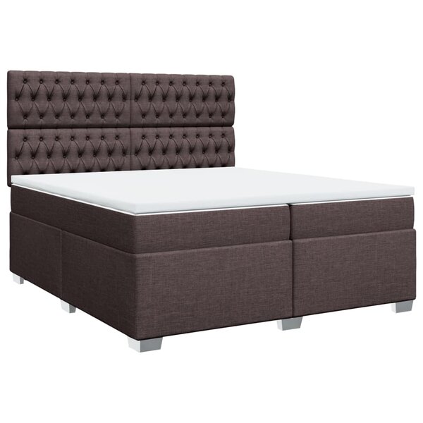 vidaXL Sommier à lattes de lit avec matelas Marron foncé 200x200 cm