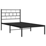 vidaXL Cadre de lit métal sans matelas avec tête de lit noir 75x190 cm